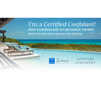 Travel industry certification badge.